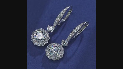 Pendientes de moissanita de 1 quilate en plata de ley 925