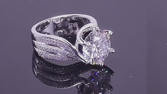 Elegancia radiante: anillo de plata esterlina con moissanita de 3 quilates