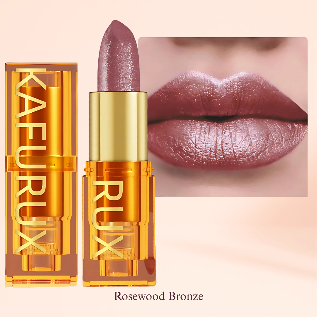 Rosewood Bronze Deep Nude Lipstick with Swatch – KAFURUX Moisturizing High-Pigment Lipstick for Women – Long-Lasting, Non-Transfer – USA UK Europe